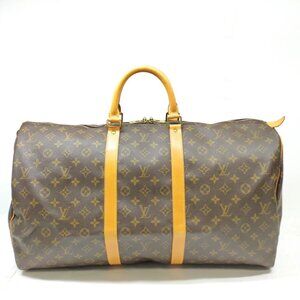 Louis Vuitton LV Boston Bag Keepall 55 Brown Monogram 799-070925